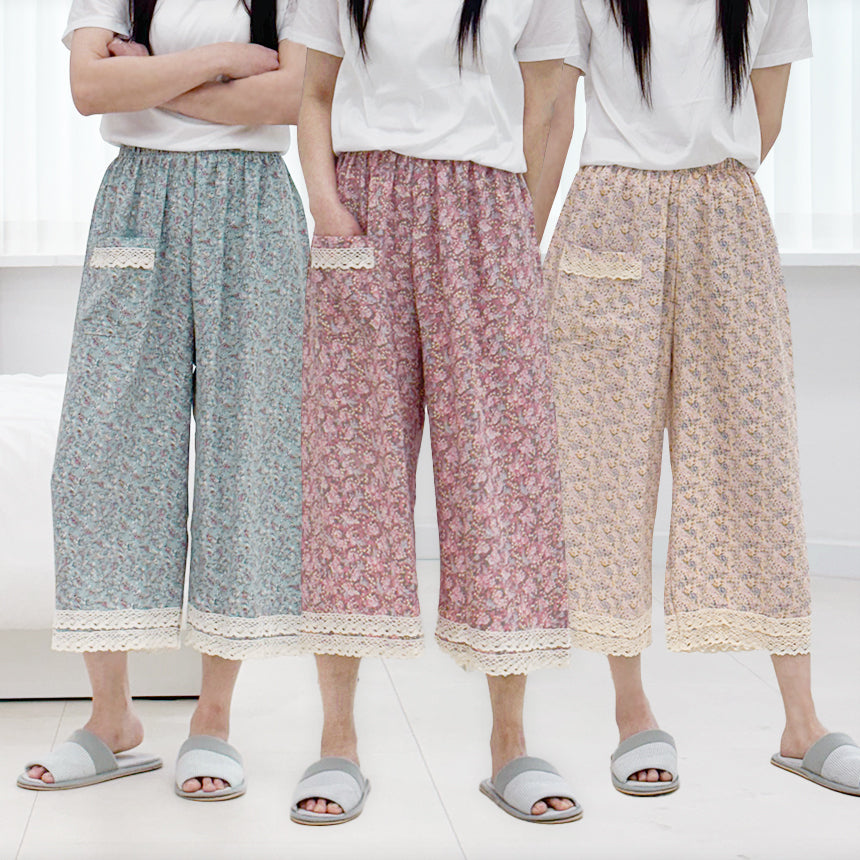 쾌적한 인조인견 8부 레이스 바지 6color